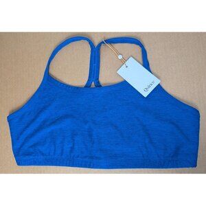 Quince Ultra-Soft Scoop Neck Racerback Bra Heather Cobalt XL -NEW-